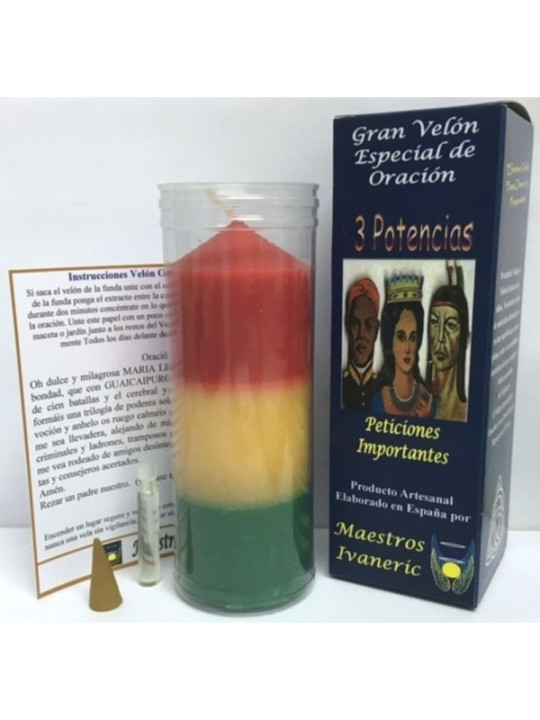 Velón Especial Potenciado Con Oración 3 Potencias