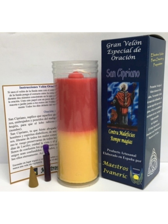 Velón Especial Potenciado Con Oración San Cipriano