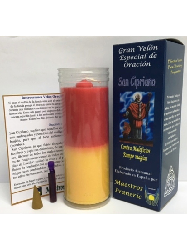 Velón Especial Potenciado Con Oración San Cipriano