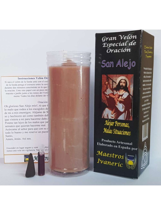 Velón Especial Potenciado Con Oración San Alejo