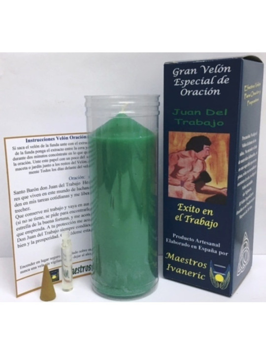 Velón Especial Potenciado Con Oración Juan del Trabajo