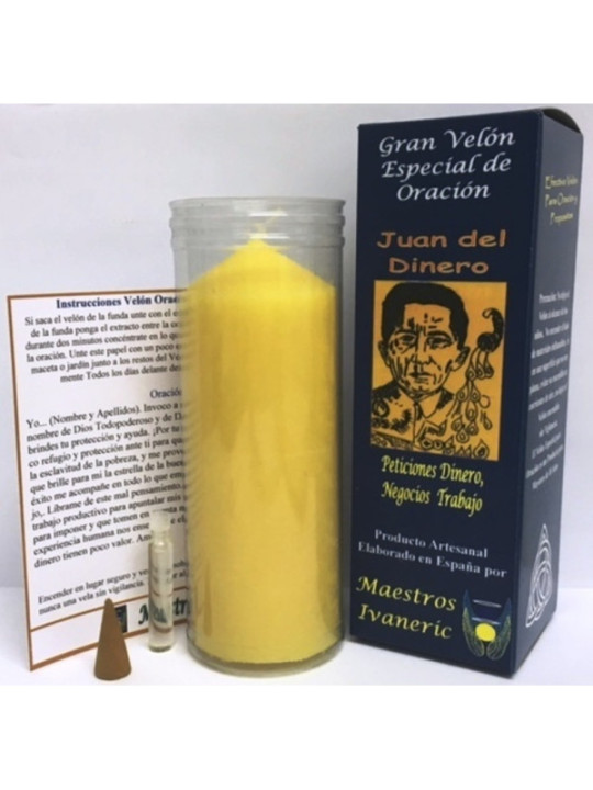 Velón Especial Potenciado Con Oración Juan del Dinero