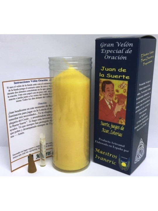 Velón Especial Potenciado Con Oración Juan de la Suerte