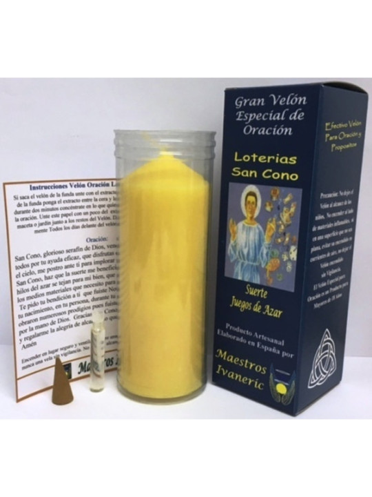Velón Especial Potenciado Con Oración Loterías (San Cono)