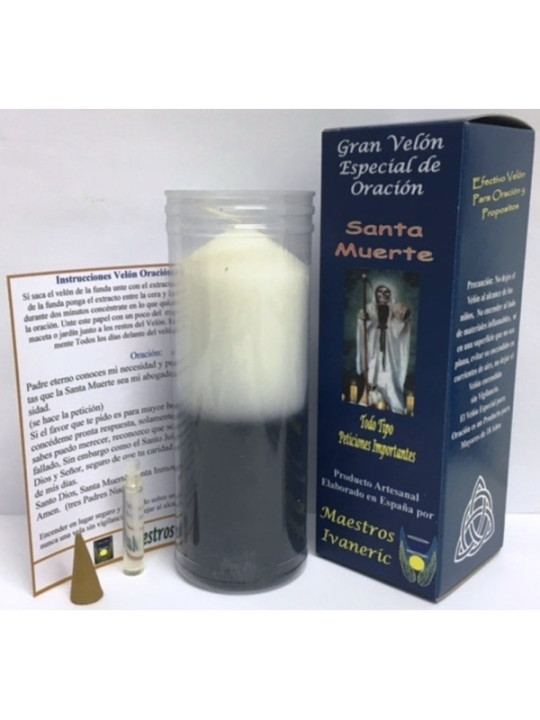 Velón Especial Potenciado Con Oración Santa Muerte