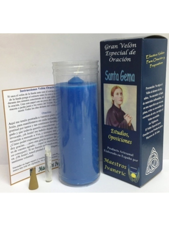 Velón Especial Potenciado Con Oración Estudios, ( Santa Gema)