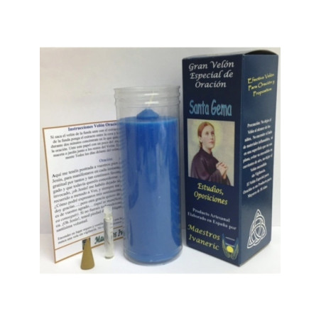 Velón Especial Potenciado Con Oración Estudios, ( Santa Gema)
