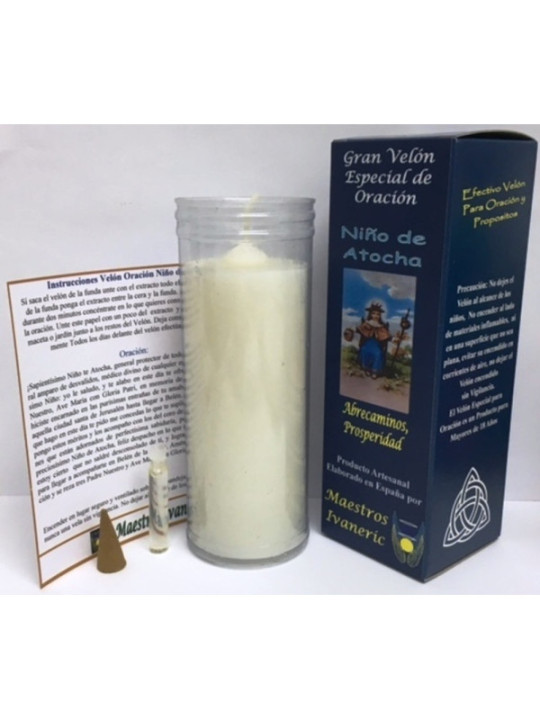 Velón Especial Potenciado Con Oración Niño de Atocha