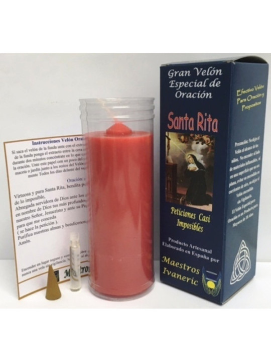 Velón Especial Potenciado Con Oración Santa Rita