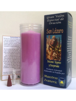 Velón Especial Potenciado Con Oración San Lázaro