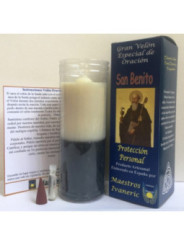 Velón Especial Potenciado Con Oración San Benito, Protección
