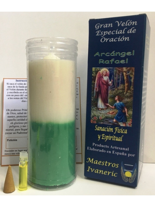 Velón Especial Potenciado Con Oración Rafael. Sanación