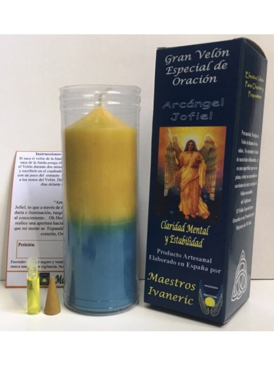 Velón Especial Potenciado Con Oración Jofiel. Claridad Mental