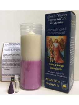 Velón Especial Potenciado Con Oración Shamuel. Paz