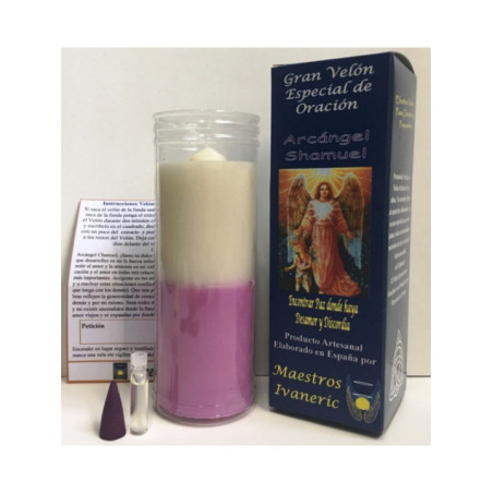 Velón Especial Potenciado Con Oración Shamuel. Paz