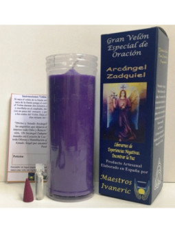 Velón Especial Potenciado Con Oración Zadquiel. Paz y Liberación