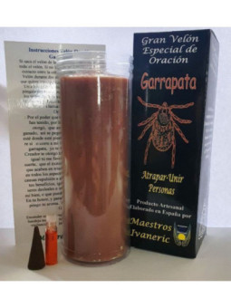Velón Especial Potenciado Con Oración Garrapata, Amarrar