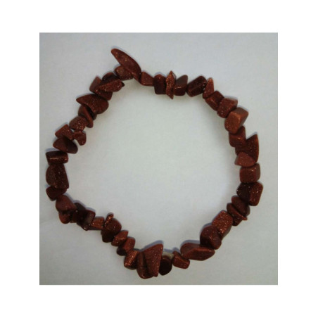 Pulsera Chip Mineral Venturina Naranja.