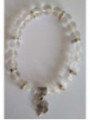 Pulsera Mineral Cuarzo Cristal con Trébol de la Suerte