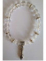 Pulsera Mineral Cuarzo Cristal con Puño Figa, Protección y Defensa