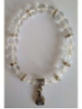 Pulsera Mineral Cuarzo Cristal con Morralito del Dinero