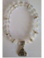 Pulsera Mineral Cuarzo Cristal con Buda de los Deseos