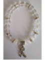 Pulsera Mineral Cuarzo Cristal con Rana de la Suerte