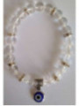 Pulsera Mineral Cuarzo Cristal con Ojo Turco, contra Envidias