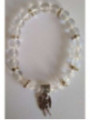 Pulsera Mineral Cuarzo Cristal con San Miguel, Defensa y Protección