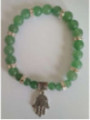 Pulsera Mineral Cuarzo Verde con Mano de Fatima, Protección