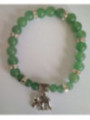 Pulsera Mineral Cuarzo Verde con Elefante de la Prosperidad