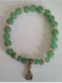 Pulsera Mineral Cuarzo Verde con Morralito del Dinero