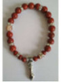 Pulsera Mineral Jaspe Rojo con Puño Figa, defensa y Protección