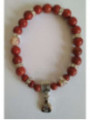 Pulsera Mineral Jaspe Rojo con Morralito del Dinero