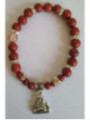 Pulsera Mineral Jaspe Rojo con Buda de Los Deseos