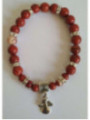 Pulsera Mineral Jaspe Rojo con Ángel