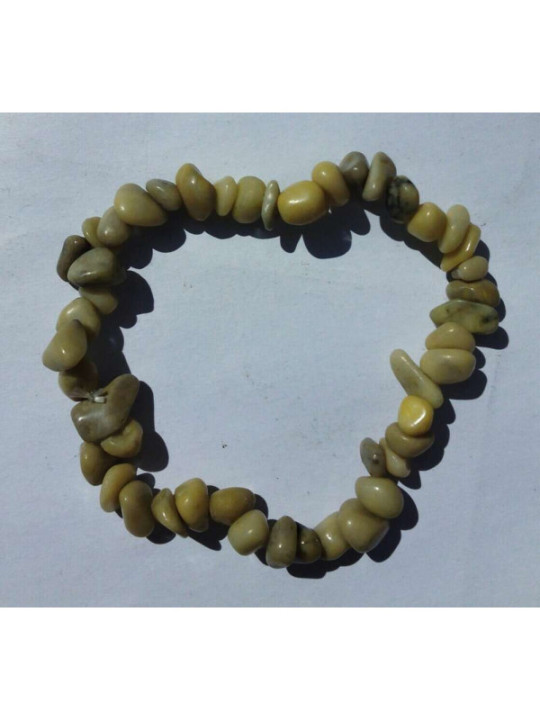 Pulsera Chip Mineral Agata Gris