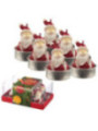 Set de 6 Velas de Té de Papá Noel