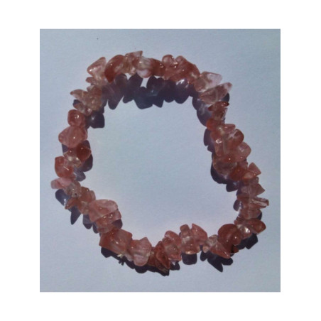Promoción Pack de 10 Unidades Pulsera Chip Mineral Cuarzo Rosa