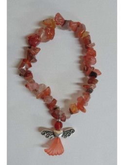 Comprando 5 unidades Pulsera Chip Mineral Carneola con Ángel