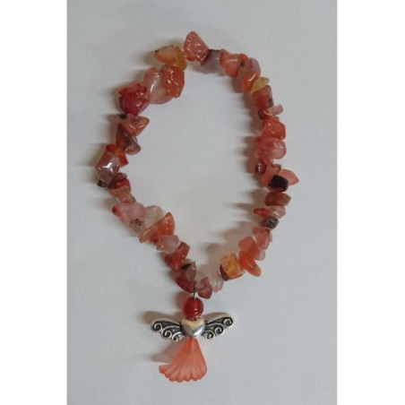 Comprando 5 unidades Pulsera Chip Mineral Carneola con Ángel