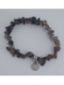 Pulsera Chip Cuarzo Ahumado con Medalla San Benito, Protección