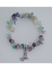 Pulsera Chip Fluorita con Bruja de los Deseos