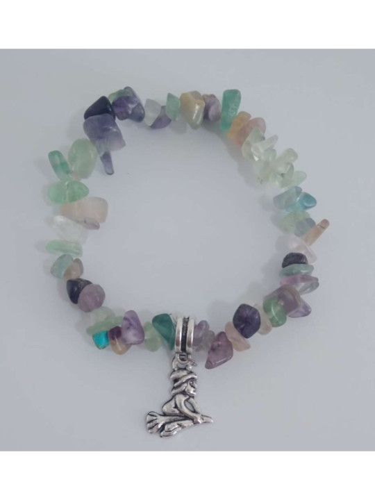 Pulsera Chip Fluorita con Bruja de los Deseos
