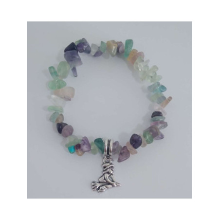 Pulsera Chip Fluorita con Bruja de los Deseos