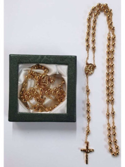 Comprando 5 Unidades, Rosario Dorado de Acero Inoxidable.