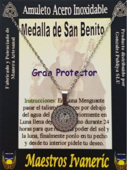 Comprando 5 Unidades Talismán Artesano De Acero Inoxidable, San Benito, Gran Protector