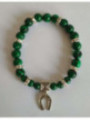 Pulsera Mineral Malaquita con Herradura de la Suerte