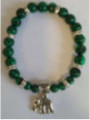 Pulsera Mineral Malaquita con Elefante de la Prosperidad