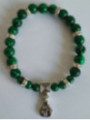 Pulsera Mineral Malaquita con Morralito del Dinero